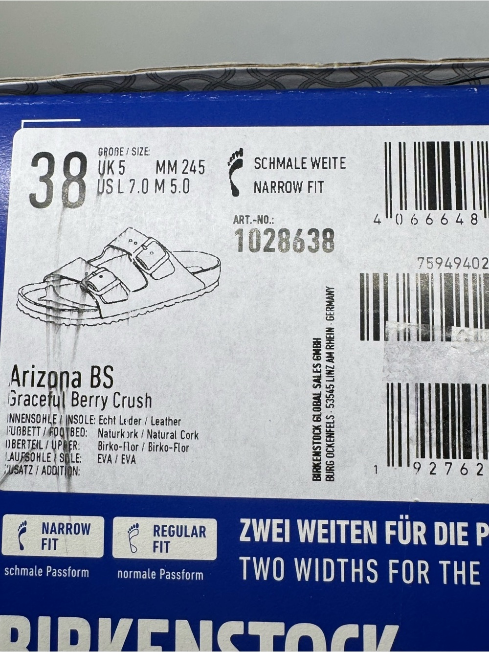 Birkenstock Unisex Arizona Birko-Flor Berry Crush Sandals Narrow EU 38 US M5 L7 - Picture 12 of 12